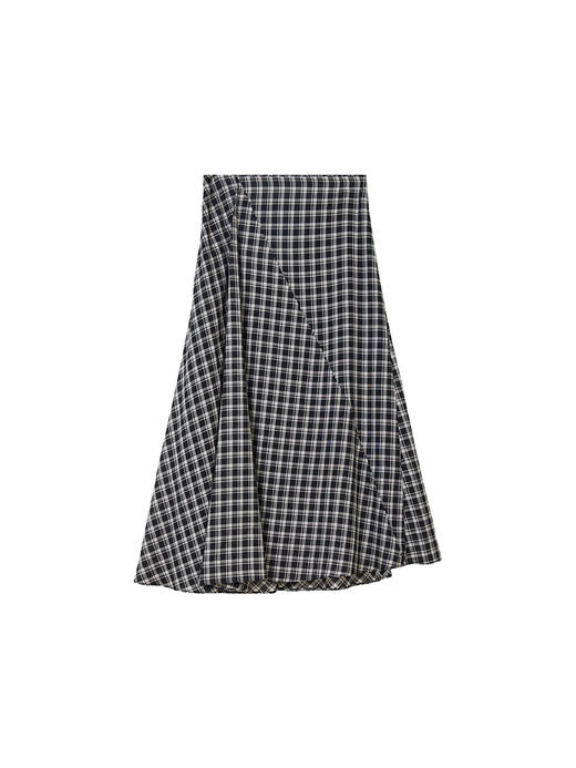 天丝格纹立裁切割半裙 商品图5