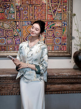 盛唐婧 |真丝宋锦竹之韵上衣