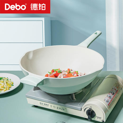 Debo德铂-罗莎妮奶锅 费利昂煎炒锅 卡姆洛炒锅 陶瓷0氟涂层 净享丝滑钛不粘（配玻璃锅盖） 商品图2