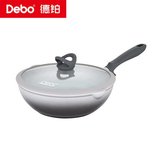 Debo德铂-霍普炒锅 霍顿炒锅 霍尔利煎锅 霍姆汤锅 霍雷希亚奶锅 陶瓷钛不粘 0涂层0氟更健康（配玻璃锅盖、硅胶铲/勺） 商品图8