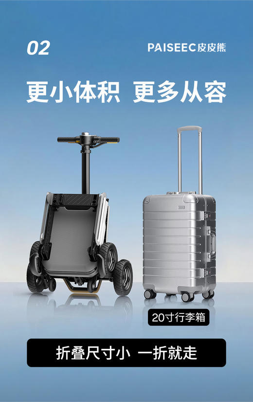 皮皮熊 便捷折叠四轮智能电动车 高端轻便老人代步车折叠便携老年智能防撞安全车 商品图2