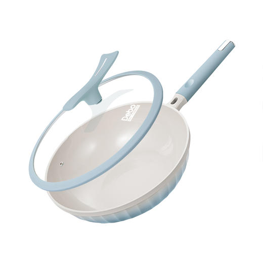 Debo德铂-埃菲尔炒锅 天然有“钛”不粘（配玻璃锅盖、硅胶铲） 商品图13