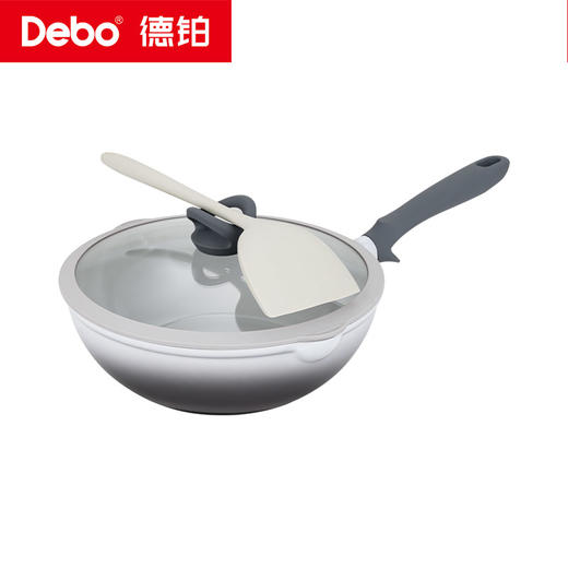 Debo德铂-霍普炒锅 霍顿炒锅 霍尔利煎锅 霍姆汤锅 霍雷希亚奶锅 陶瓷钛不粘 0涂层0氟更健康（配玻璃锅盖、硅胶铲/勺） 商品图12