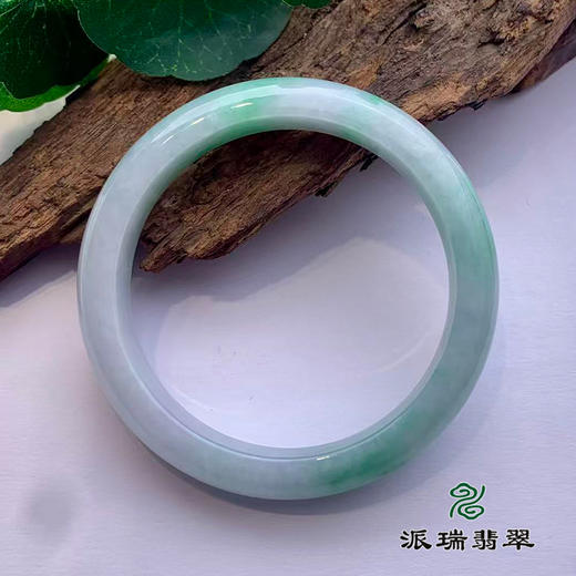派瑞翡翠 翡翠手镯 糯种 绿色 飘花 商品图1