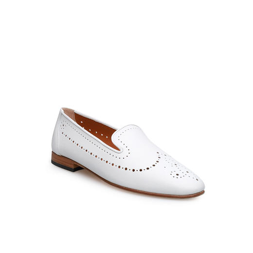 豪麟名鞋进口迪嘉女鞋乐福鞋羊皮革2431白色 商品图0