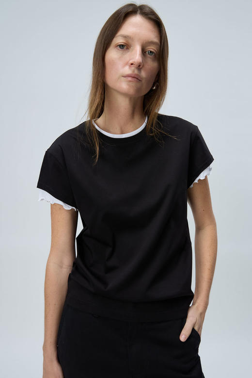 假两件波浪边T恤 商品图1