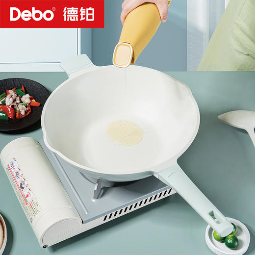 Debo德铂-罗莎妮奶锅 费利昂煎炒锅 卡姆洛炒锅 陶瓷0氟涂层 净享丝滑钛不粘（配玻璃锅盖） 商品图7