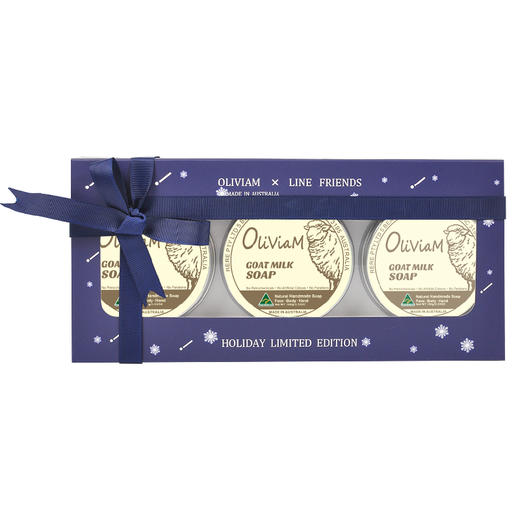 澳莉维亚蓝色风暴原味羊奶手工皂套盒（100g*3块） 商品图0