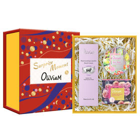 澳莉维亚红色清洁保湿3件套（薰衣草手霜70m+绵羊油精华霜100g+茶树精油皂150g）