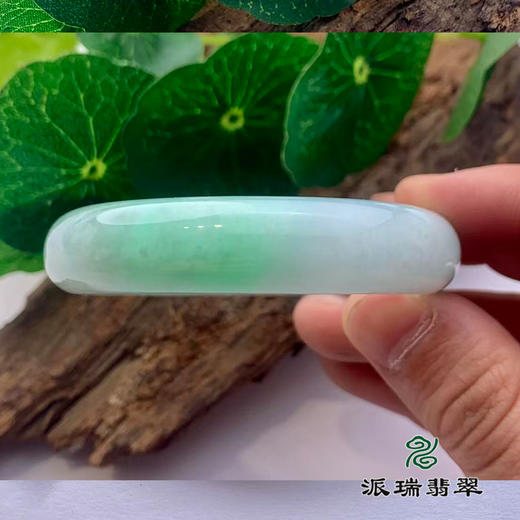 派瑞翡翠 翡翠手镯 糯种 绿色 飘花 商品图2