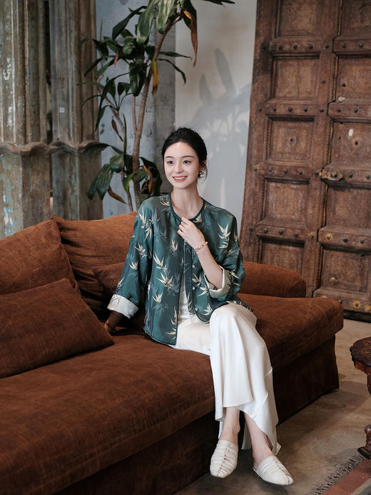 盛唐婧 |真丝宋锦竹之韵上衣 商品图7
