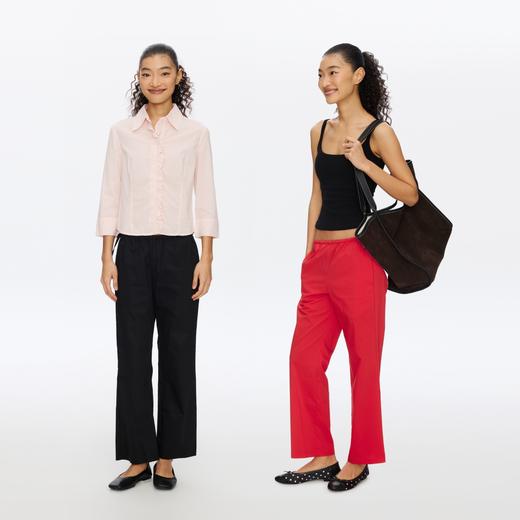 Oneup系带薄料合身九分裤 商品图4