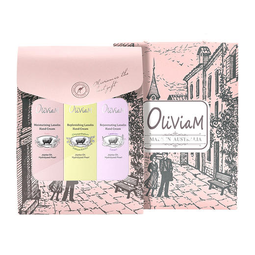 澳莉维亚南澳老街风绵羊油护手霜3件套（玫瑰70ml+熏衣草70ml+洋甘菊70ml） 商品图0