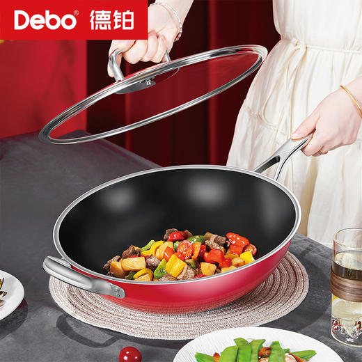 Debo德铂-喜马拉雅陶钢珐琅系列奶锅 汤锅 炒锅 高颜珐琅 0氟0涂层（配锅盖） 商品图2