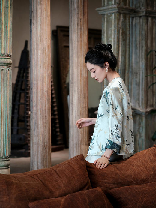 盛唐婧 |真丝宋锦竹之韵上衣 商品图4
