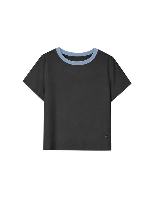 撞色刺绣基础T恤 商品图6