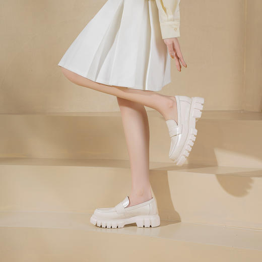 Westory2026年春季牛皮超轻厚底简约乐福鞋休闲通勤深口单鞋W26AM51071 商品图7