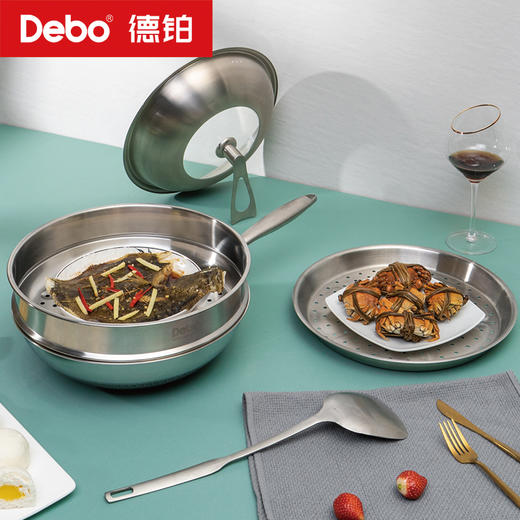 Debo德铂-卡勒汉斯炒锅 双面屏不粘不锈钢炒锅 商品图1