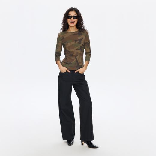 Oneup迷彩华夫格七分袖T恤 商品图2