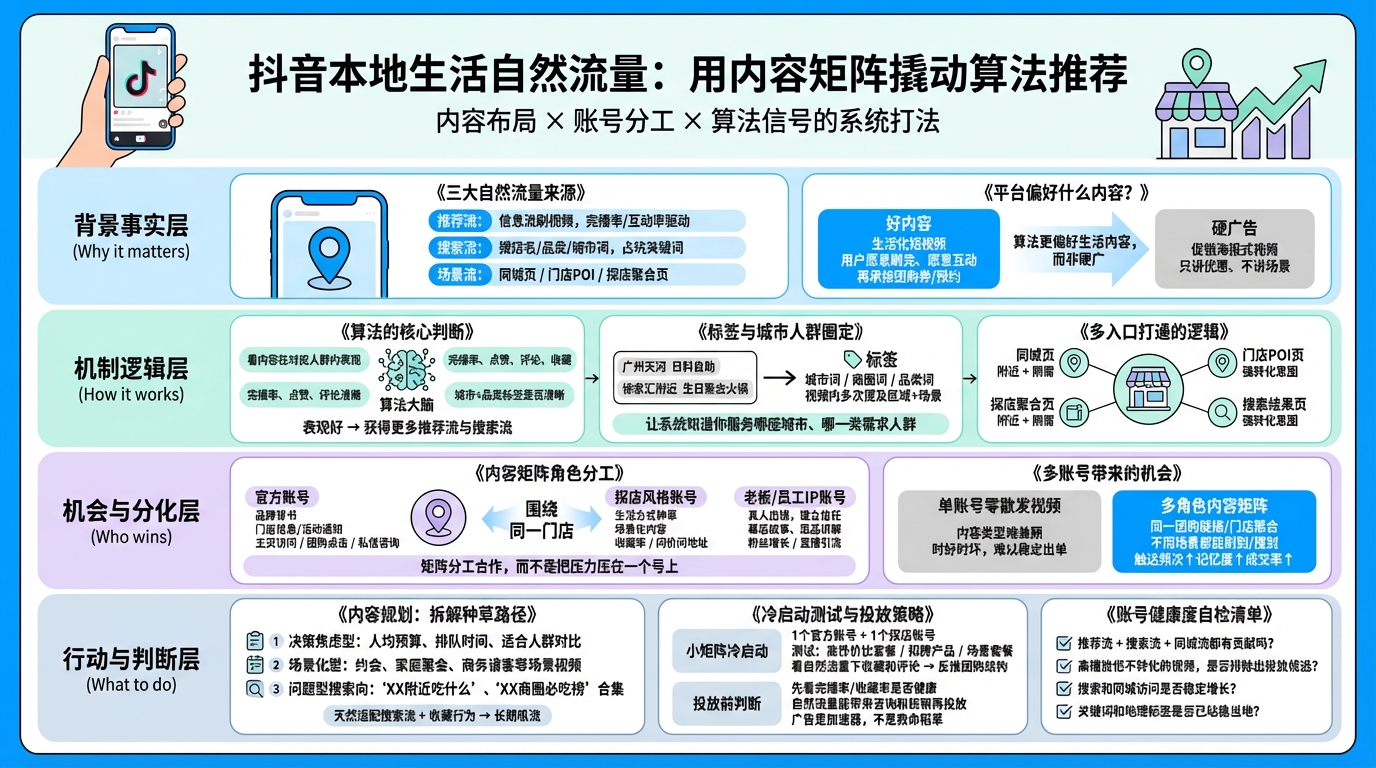 一、抖音本地生活自然流量的底层逻辑是什么？
