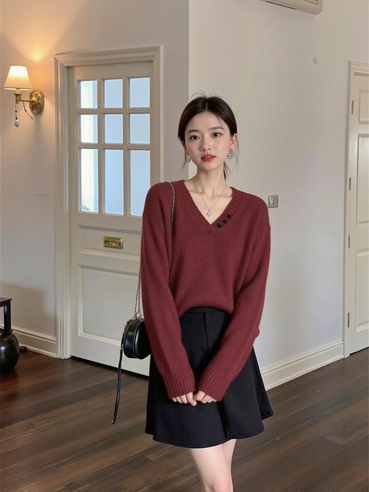 女王节抢购价-不支持退 【针织毛衣】三粒扣针织爱心针织毛衣-喜出 商品图0