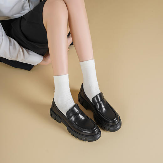 Westory2026年春季牛皮超轻厚底简约乐福鞋休闲通勤深口单鞋W26AM51071 商品图6