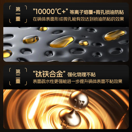 Debo德铂-TI钛铸铁炒锅 不粘不锈不用养（配玻璃锅盖、蒸格、锅铲） 商品图8