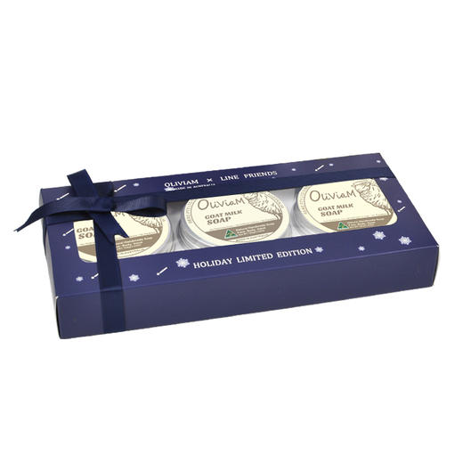澳莉维亚蓝色风暴原味羊奶手工皂套盒（100g*3块） 商品图1