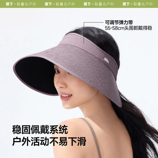 蕉下女士大檐黑胶空顶防晒帽BM589 商品图4
