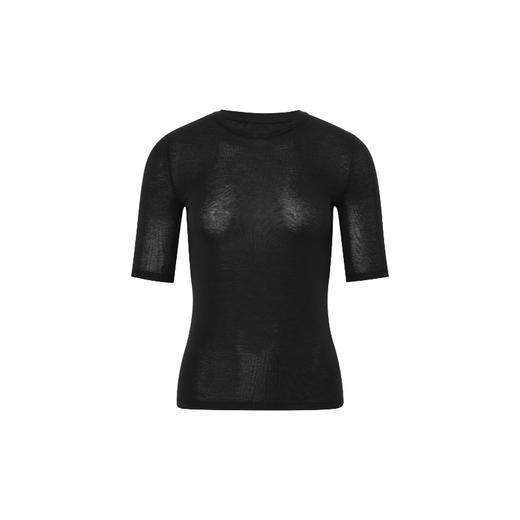 Oneup羊毛中袖圆领修身T恤 商品图7