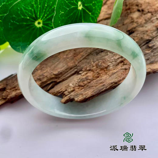 派瑞翡翠 翡翠手镯 糯种 绿色 飘花 商品图0