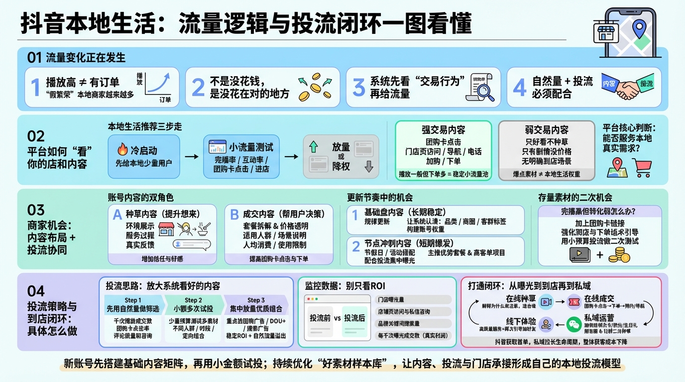 抖音本地生活的流量推荐逻辑是什么？