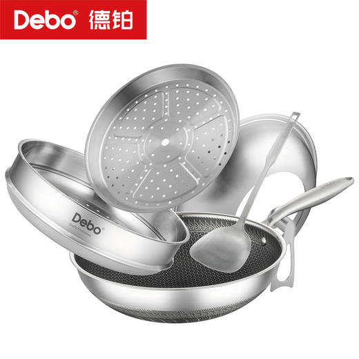 Debo德铂-卡勒汉斯炒锅 双面屏不粘不锈钢炒锅 商品图5