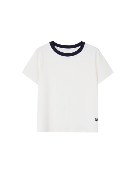 撞色刺绣基础T恤 商品图4