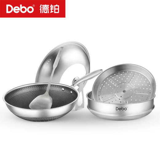 Debo德铂-卡勒汉斯炒锅 双面屏不粘不锈钢炒锅 商品图4