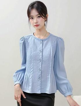 春季推荐2026→【自营】3698微压皱面料75%棉宽松上衣衬衫-喜出