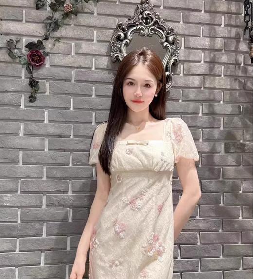 玛克门店发货：蕾丝甜美亮片花朵连衣裙夏季新品MF86DR002 商品图0