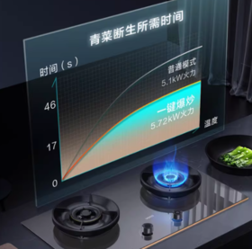 华帝(510867)JZT-8E22G燃气灶大火力5.2KW一键爆炒