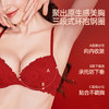 好奇蜜斯红色内衣女小胸结婚新娘本命年性感文胸罩套装蕾丝防下垂-黛丝红 商品缩略图3