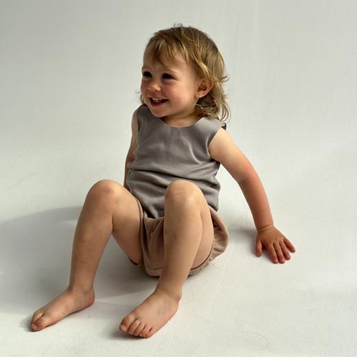 A basic brand 26ss新品 儿童罗纹背心短裤短袖T恤 商品图5