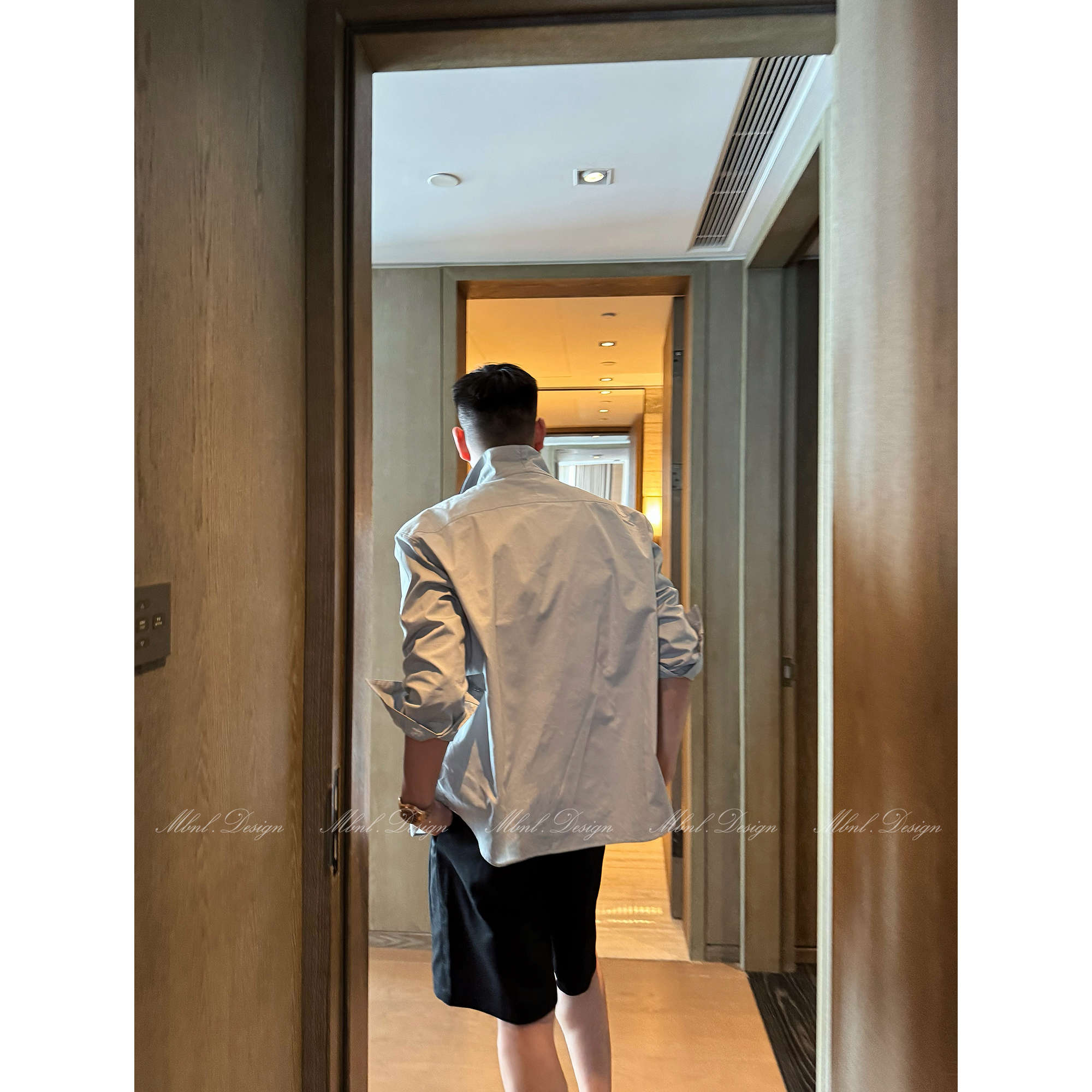 男装「设计款 撞色双层领」纯棉休闲立领衬衫LL-SCS3003 O2商品图3