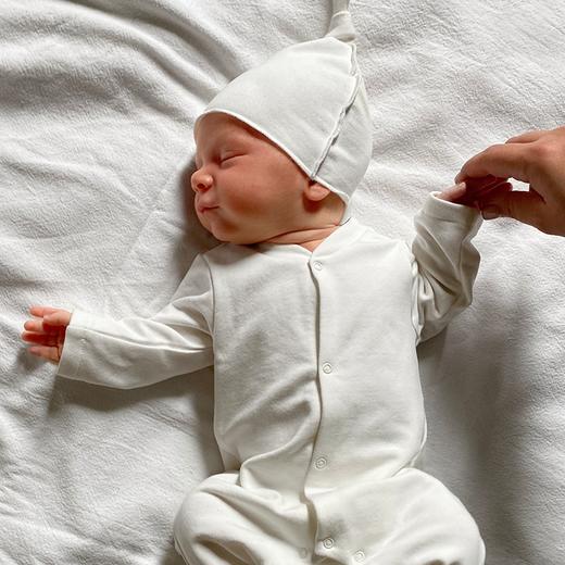 A basic brand 26ss新品 新生儿罗纹连体包屁衣胎帽围兜 商品图2