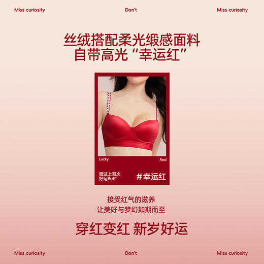 好奇蜜斯薄显胸小新款无痕内衣女文胸罩套装软支撑上托防下垂性感 维妮娅 商品图2