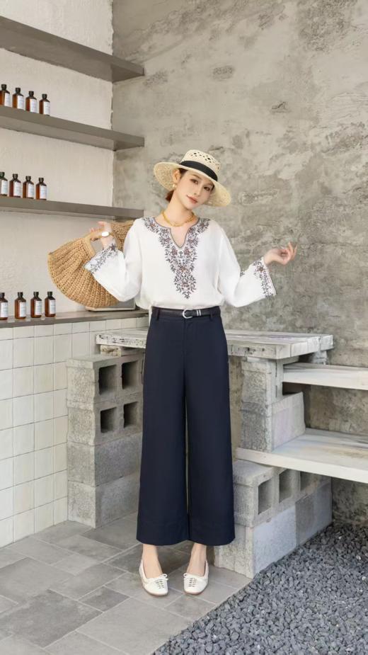 女装26春夏新品桑蚕丝直筒长裤2235-55071 商品图2