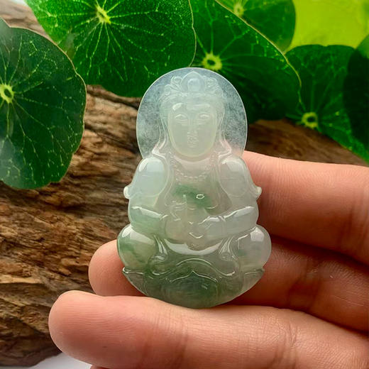 派瑞翡翠 翡翠观音 糯冰种 飘花 商品图1
