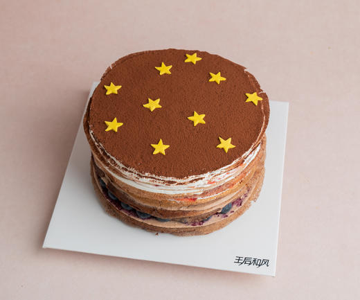 【星星千层】自制草莓果酱+意大利黑巧克力+现切蓝莓、草莓颗粒（提前一天预定） 商品图1