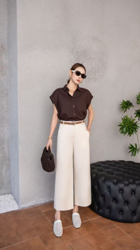 女装26春夏新品桑蚕丝直筒长裤2235-55071