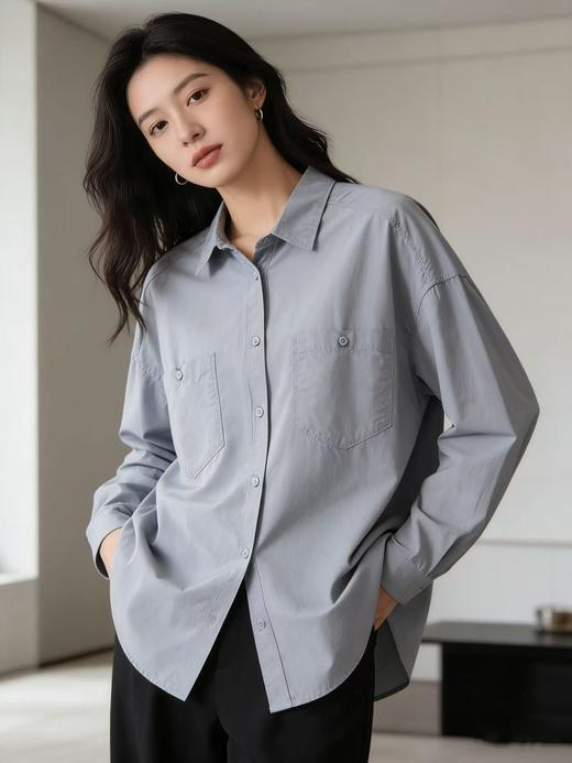 418良粉节|2026 活动爆款 春季推荐2026→【自营】古泥品牌7500（蓝） 棉➕再生纤维衬衫-喜出 商品图2