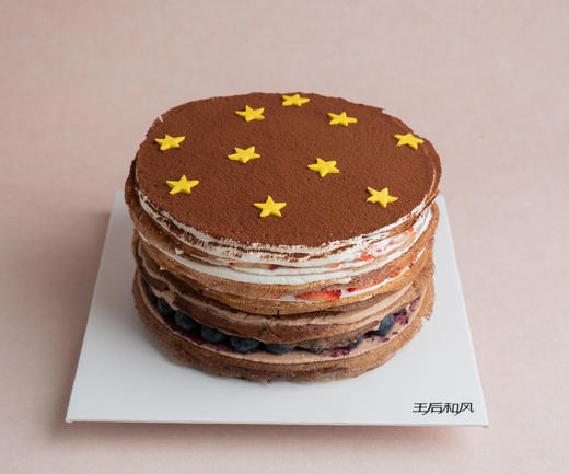 【星星千层】自制草莓果酱+意大利黑巧克力+现切蓝莓、草莓颗粒（提前一天预定） 商品图0