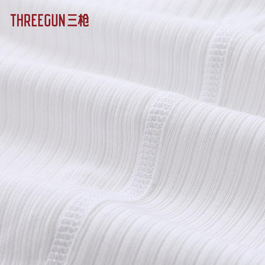 Threegun三枪 蚕丝木代尔罗纹U领短袖男衫-T20177A02 商品图7